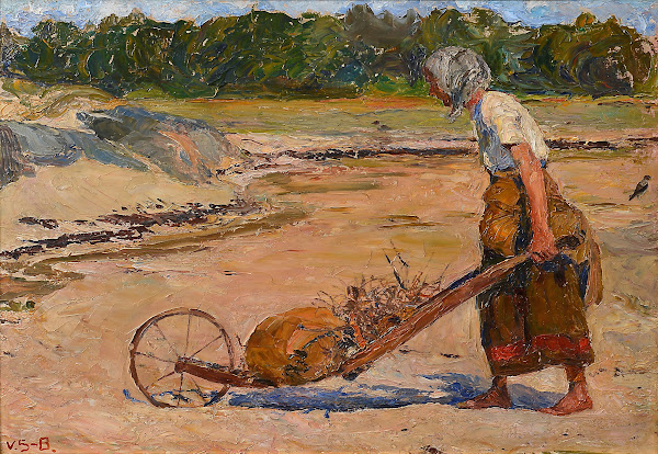 Woman Pushing a Cart after 1899