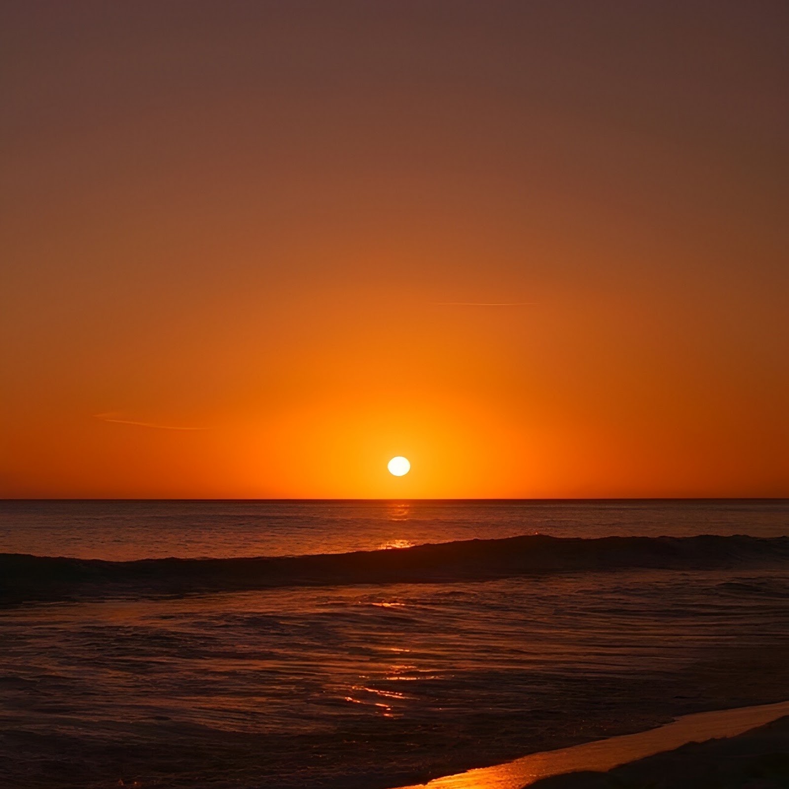 Download Sunset Over The Ocean Waves Full HD iPhone