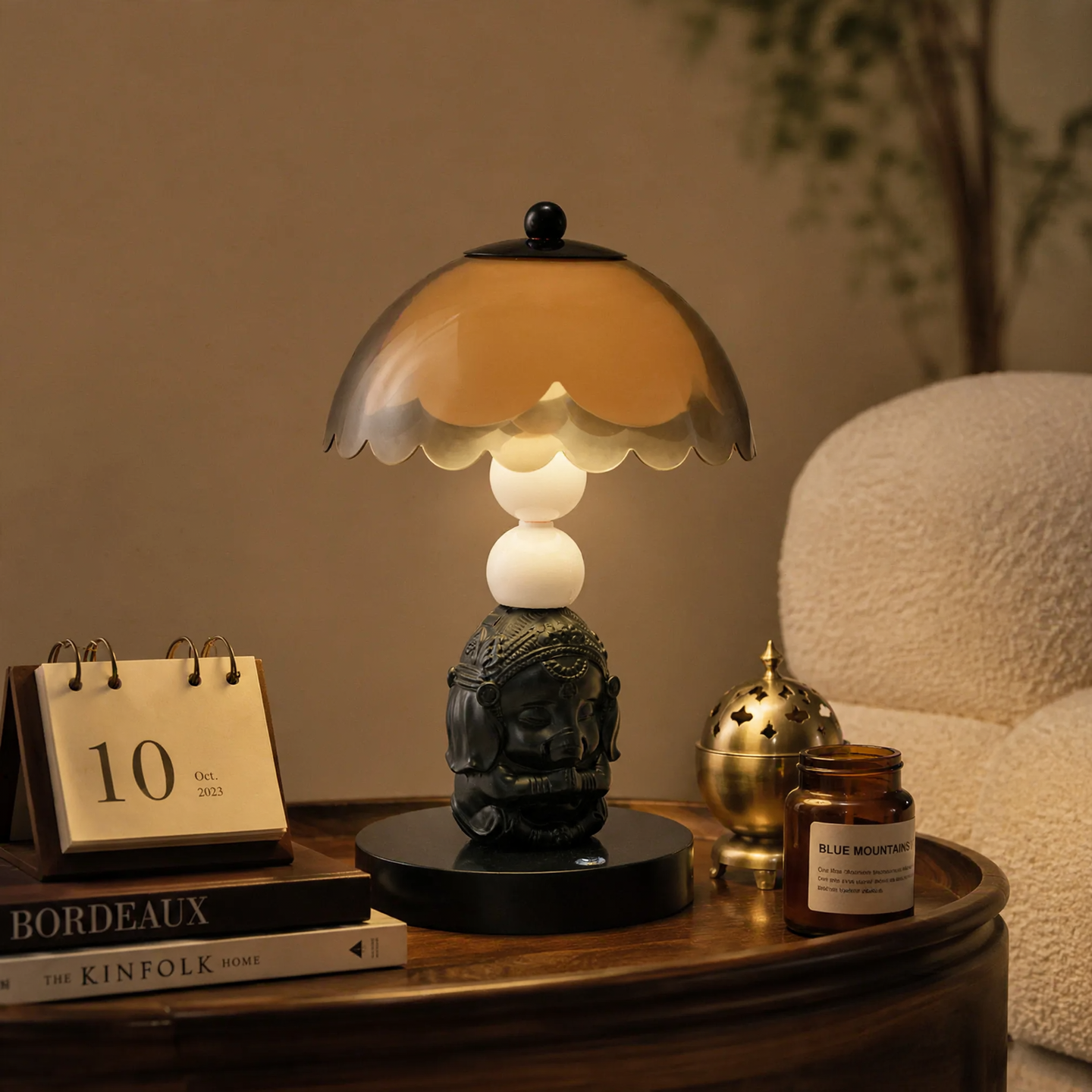 Nachttischlampe mit Elefanten-Motiv, Vintage-Stil