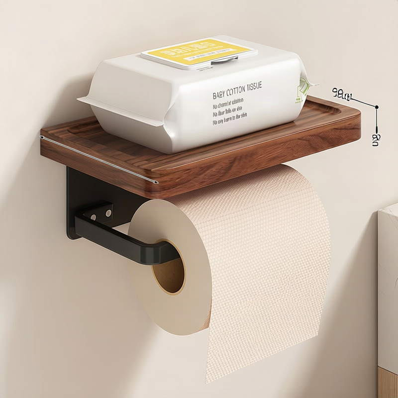 Wall-mounted toilet paper holder, space aluminum
