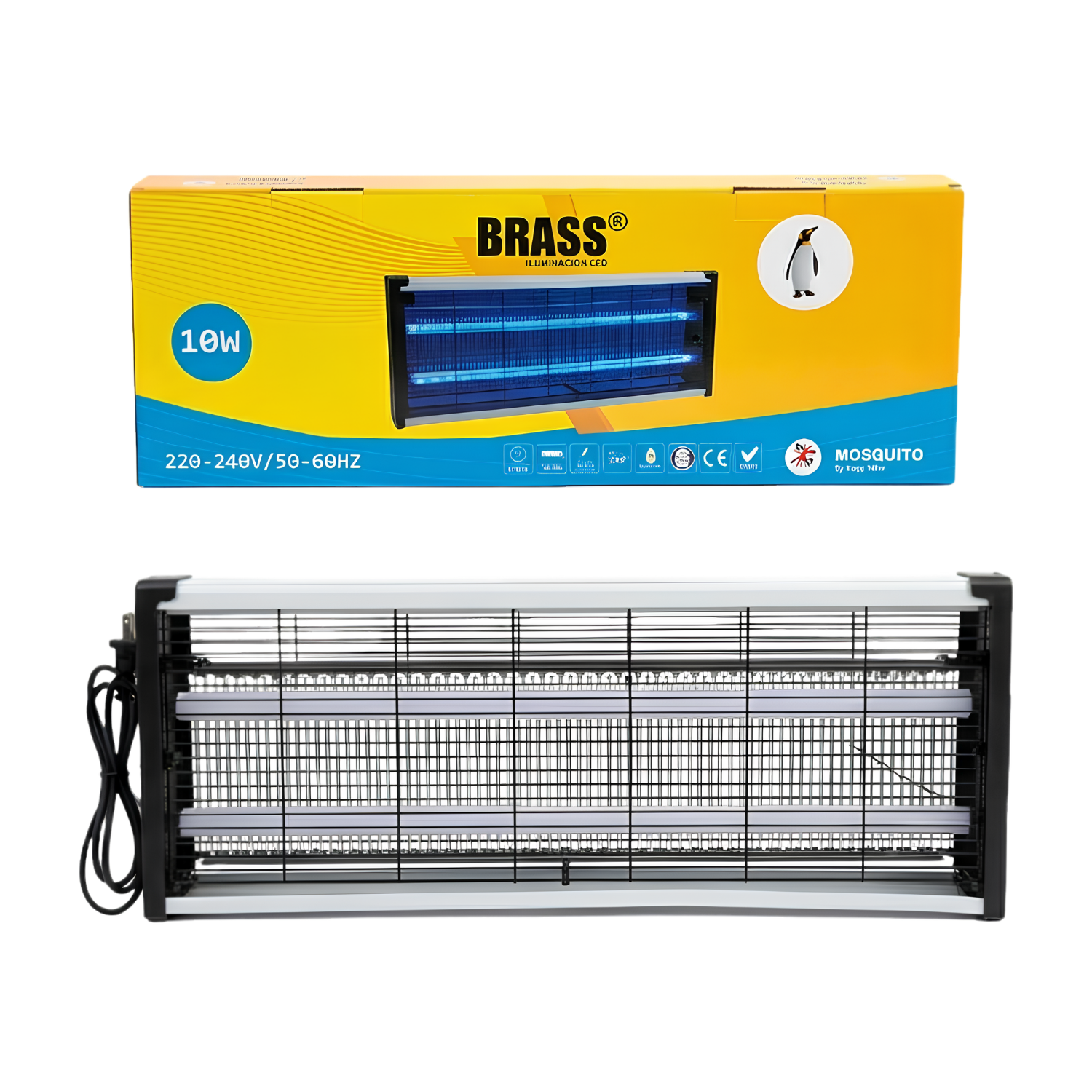 Insectocutor Electrico Brass LED UV 20W 2x10W Mata Mosquitos 220V