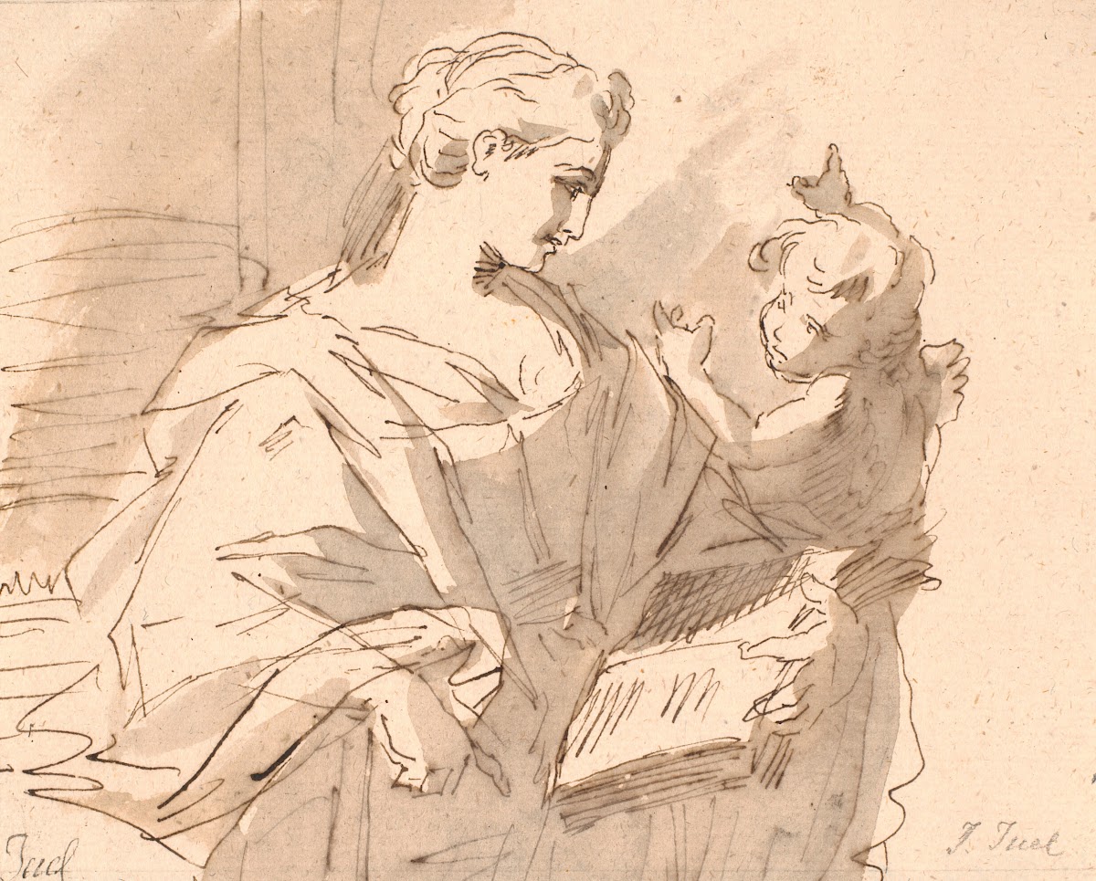 En helgeninde med en bog og en putto 1762  1765