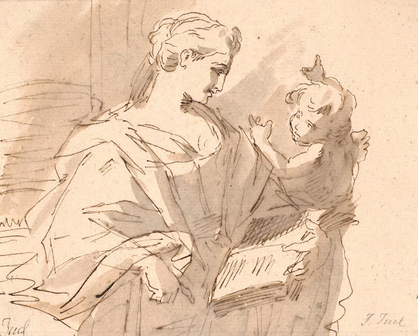 En helgeninde med en bog og en putto 1762  1765