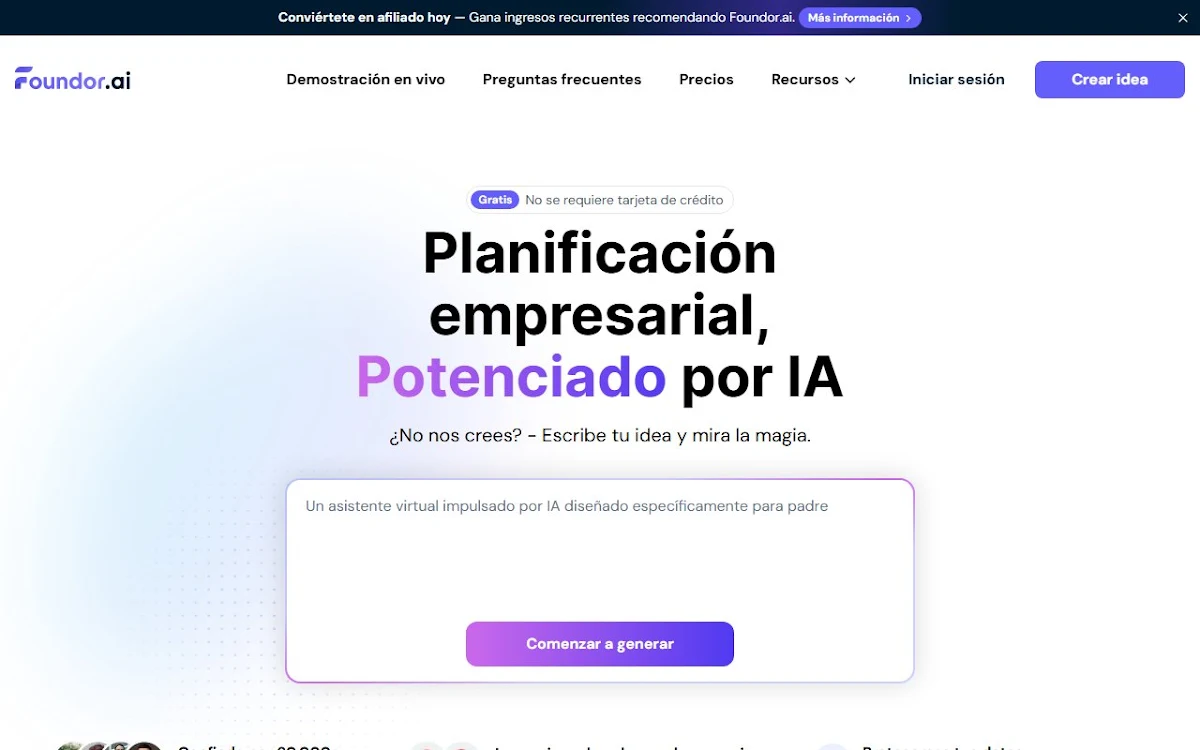 Captura de Foundor.ai