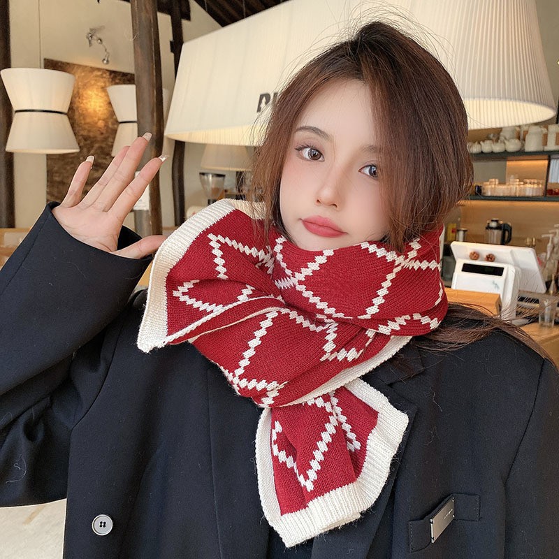 Warm knitted scarf for winter