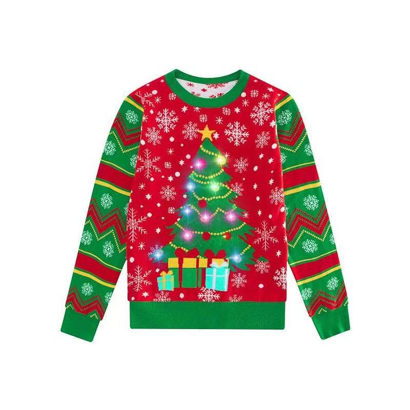 Christmas sweater with 3D printing and light effects