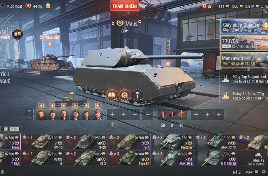 Acc World of Tanks PC gồm 5 tank X IS-7, T-62A, AMX 30B, Mau...