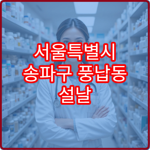 서울특별시 송파구 풍납동 설날 연휴 당번약국 영업시간과 위치 안내