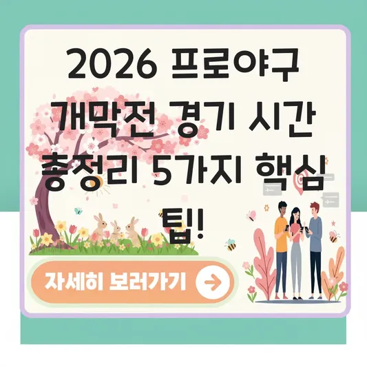 2026 프로야구 개막전 경기 시간