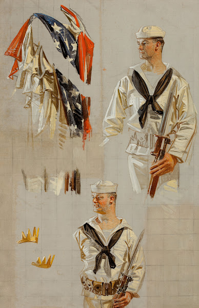 World War I Navy poster preliminary studies 1917
