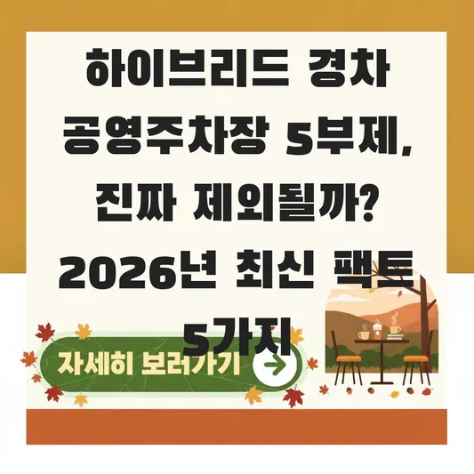하이브리드 경차 공영주차장 5부제 제외 조건