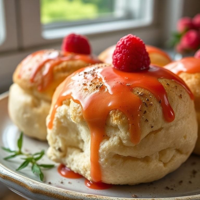 Raspberry Rose Cream Cheese Buns Recipe for Easy Mornings - Fluffy & Sweet Breakfast Treat finished
