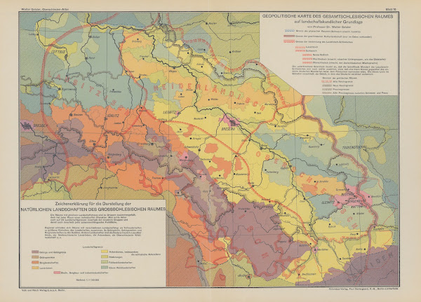 Geopolitische Karte des GesamtSchlesischens Raumes 1938