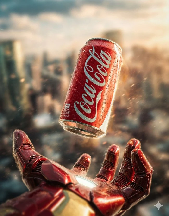 Arte de héroes de Marvel con bebidas