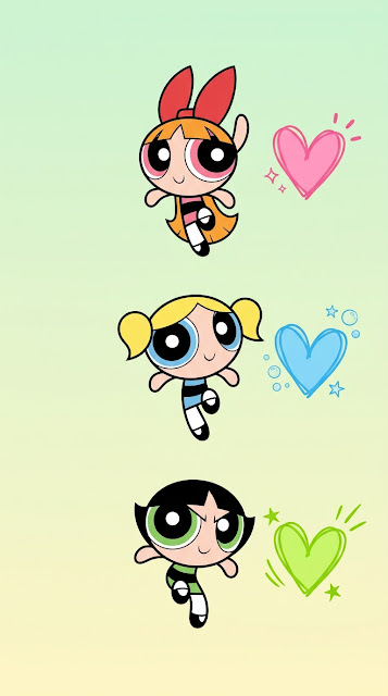 Charming Pastel Green and Yellow Pattern of Classic Cartoon Heroines - Free mobile Wallpaper