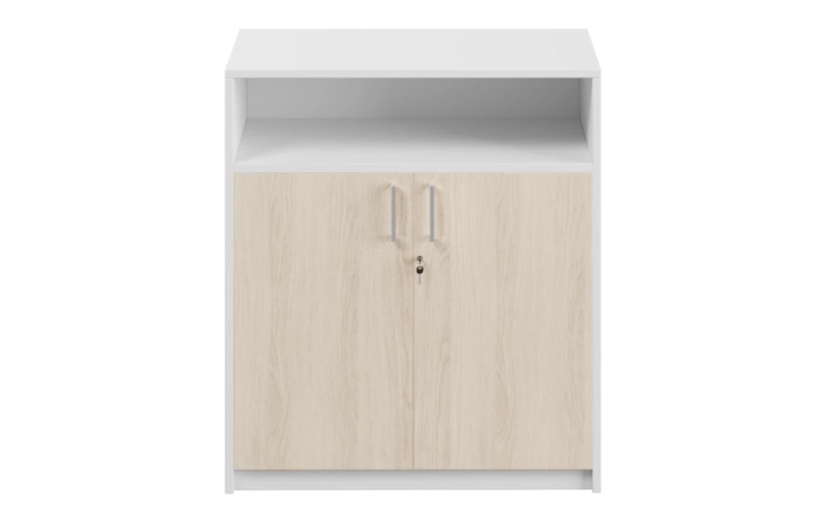 RADAR Color Two Door Cabinet With Recessed Open Top Shelf