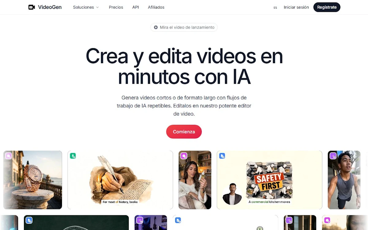 Captura de VideoGen.io