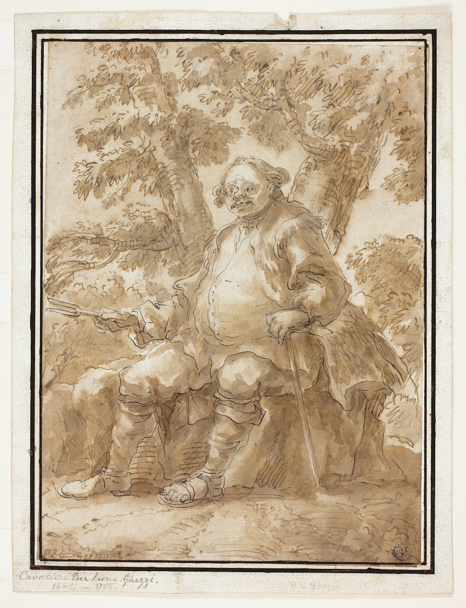 Man Seated in Front of Trees
