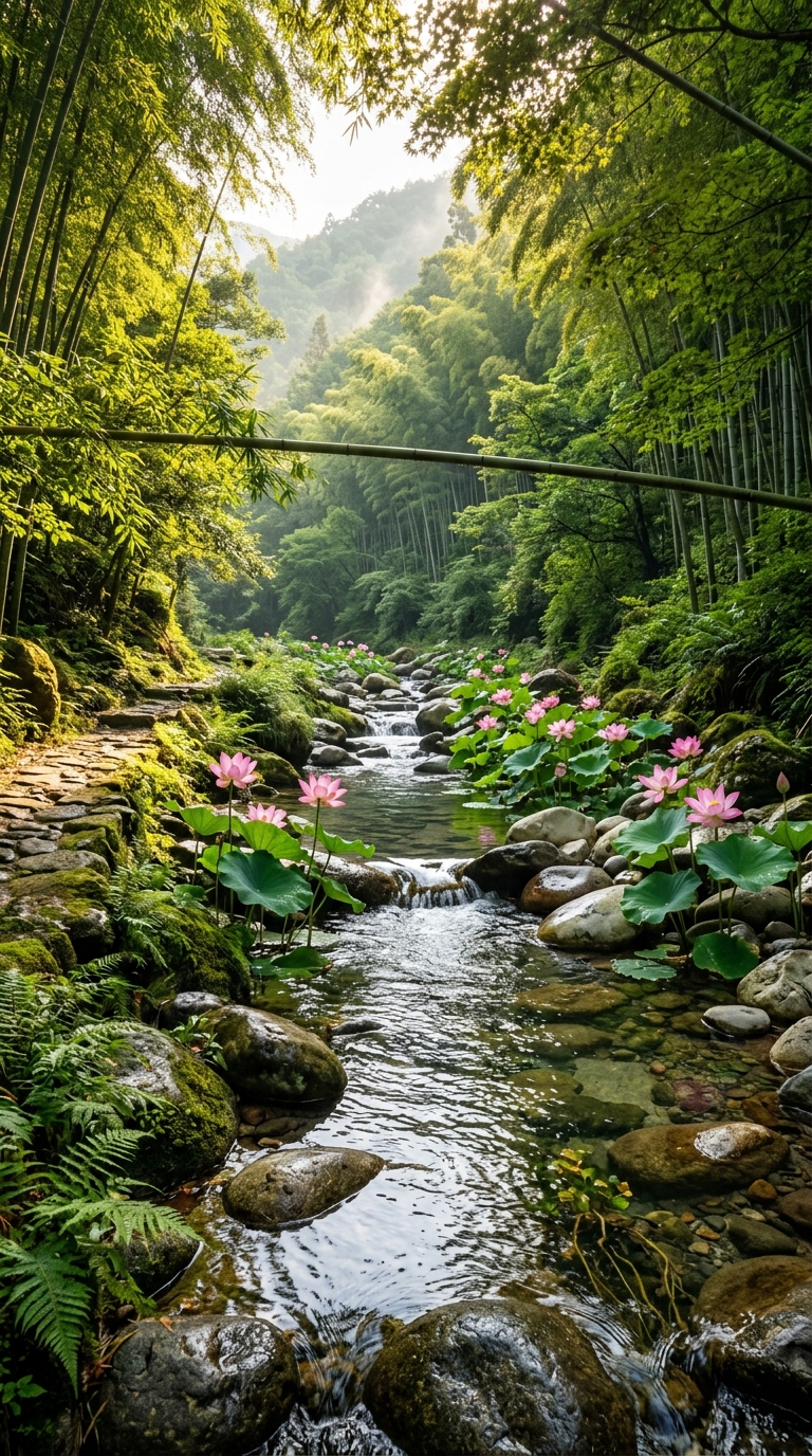 Solitude at the Zen Garden of Flowing Shadows