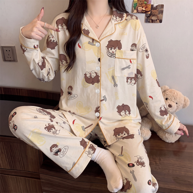 Ladies' Pajamas, Long Sleeve, Checked, Cotton-like