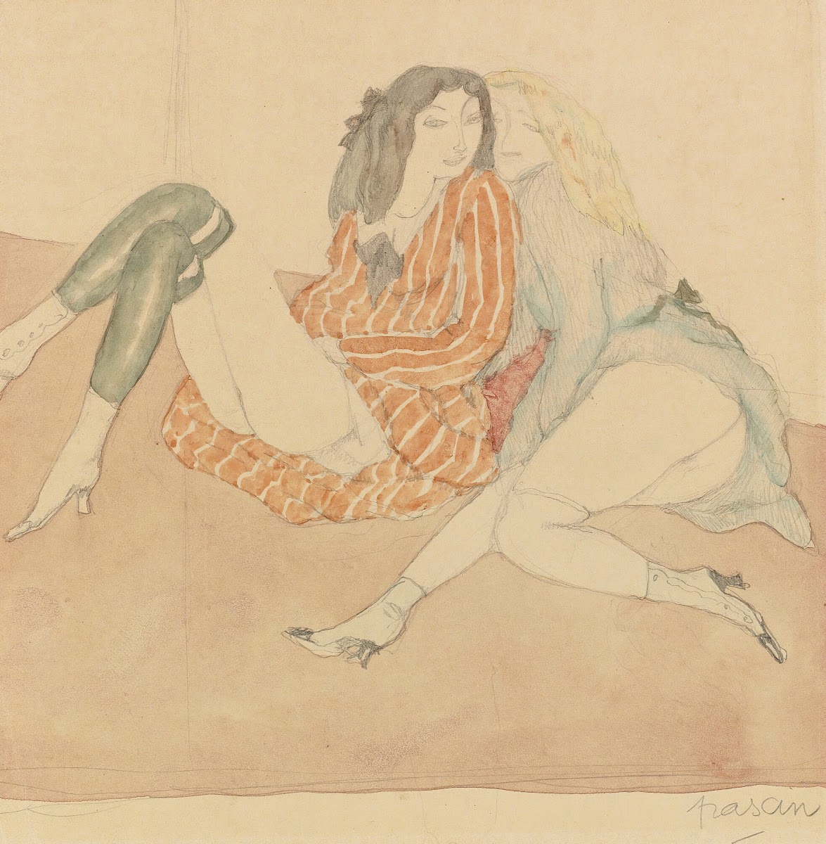 Deux Jeunes Filles Par Terre circa 1906 09