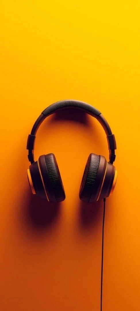 Black Studio Headphones - Minimalist Product Photography iPhone Wallpaper (487x1080)
