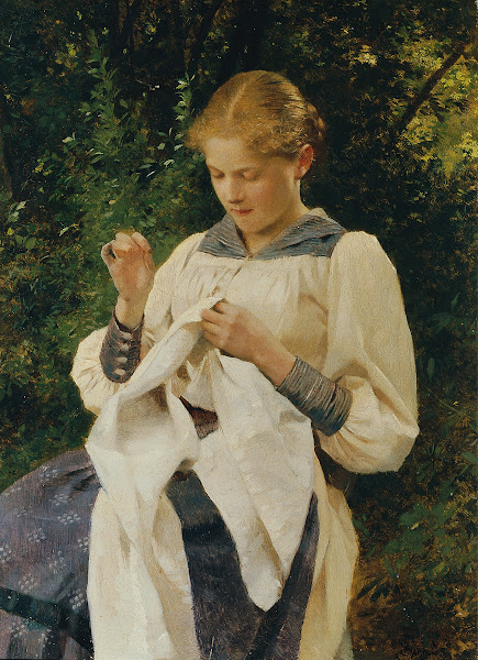 Mädchen mit Handarbeit Marianne von Scheibenhof Goriany