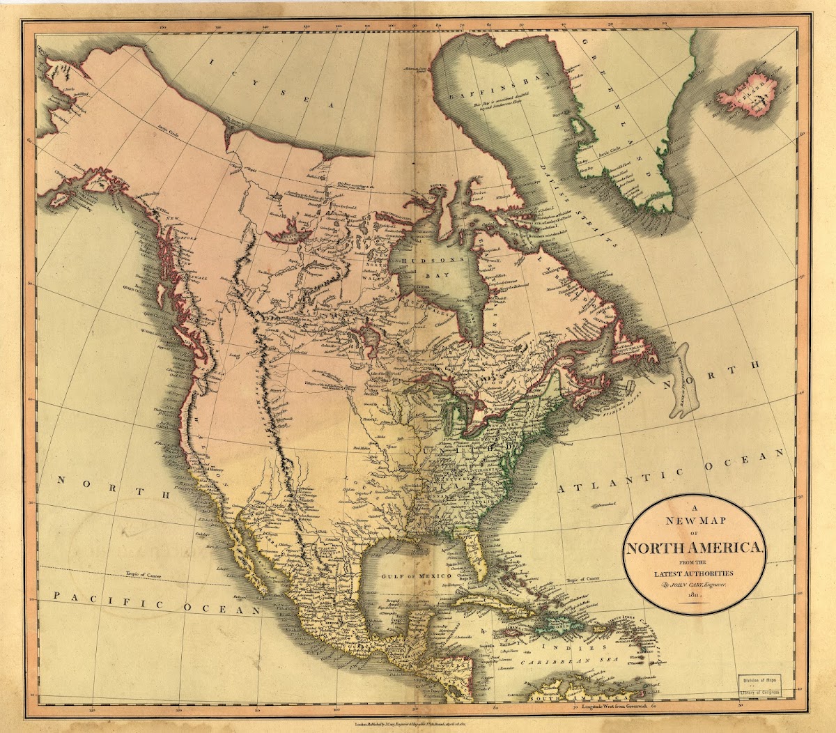 A new map of North America from the latest authorities 1811