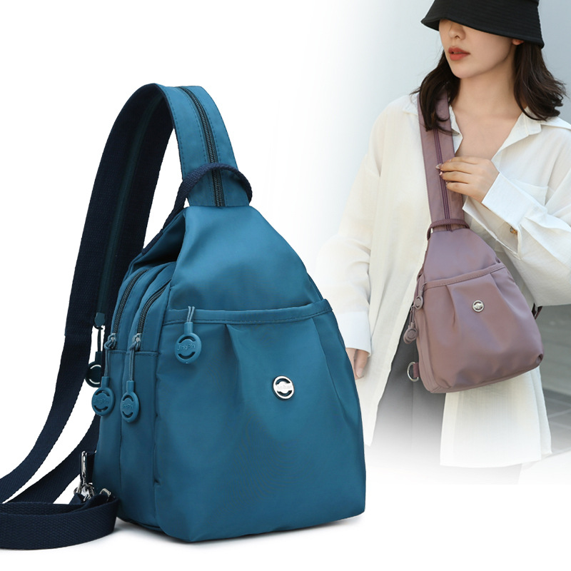 Compact Backpack with Theft Protection, Oxford Fabric