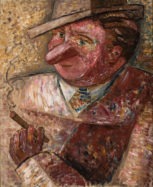 Portret mężczyzny w kapeluszu z cygarem 1930