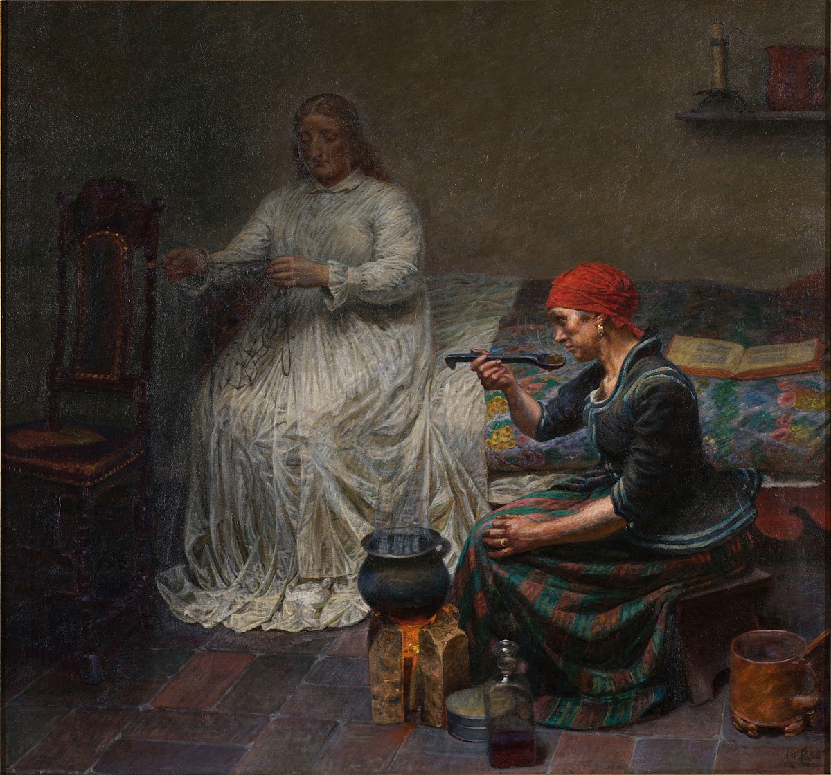 Leonora Christina in Blaataarn The woman is cooking porridge 1896