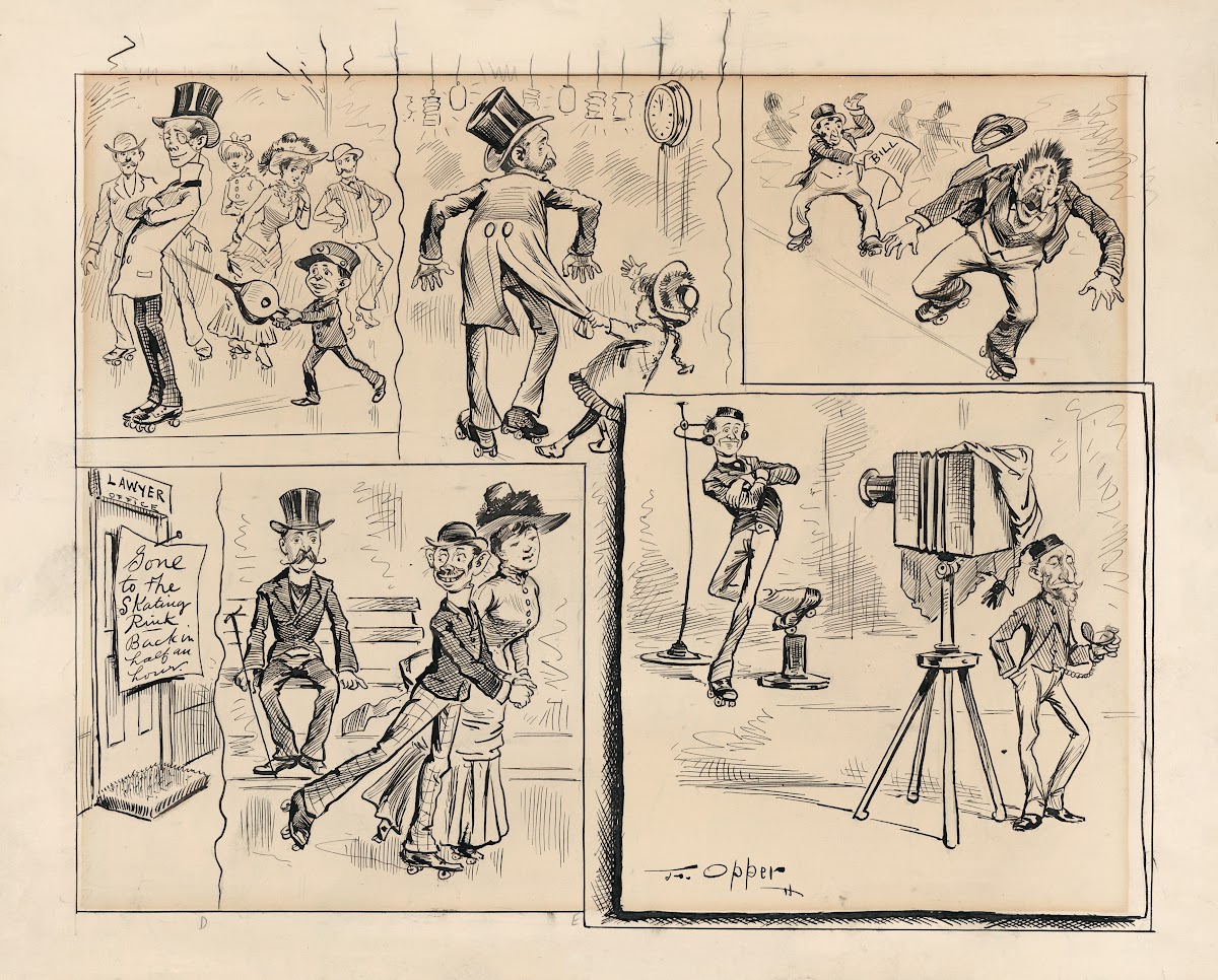 Reflections at the rink 1885