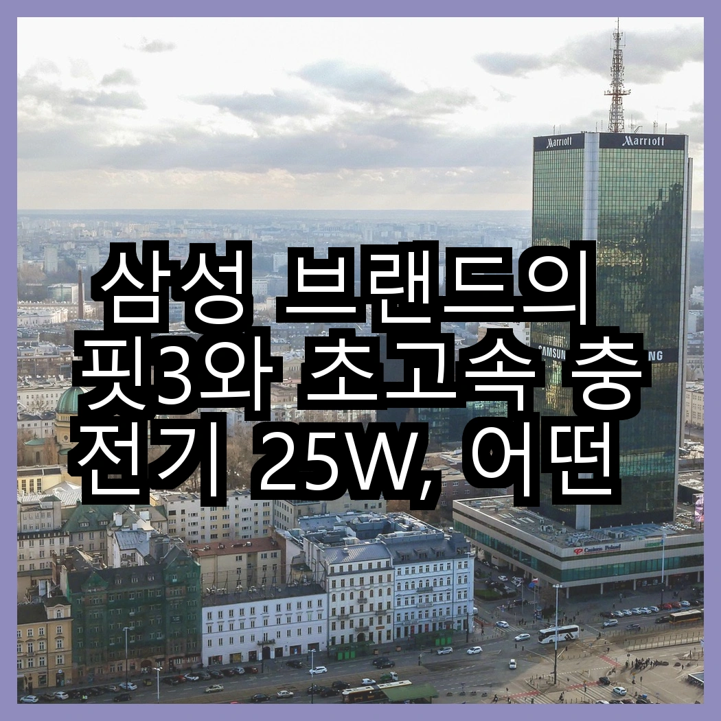 삼성 브랜드의 핏3와 초고속 충전기 25W, 어떤 조합이 더 실용적일까? 썸네일