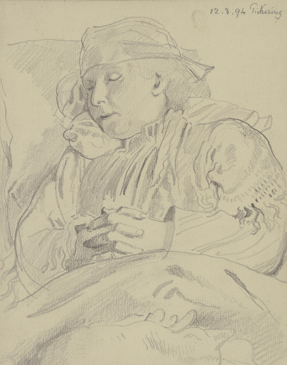 Luise Scholderer schlafend mit gefalteten Händen 1894