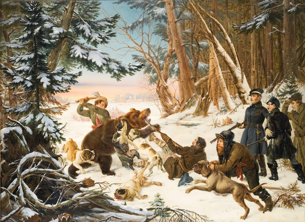 The Tsarevich Alexander Nikolaevich On A Bearhunt On The Outskirts Of Moscow 184