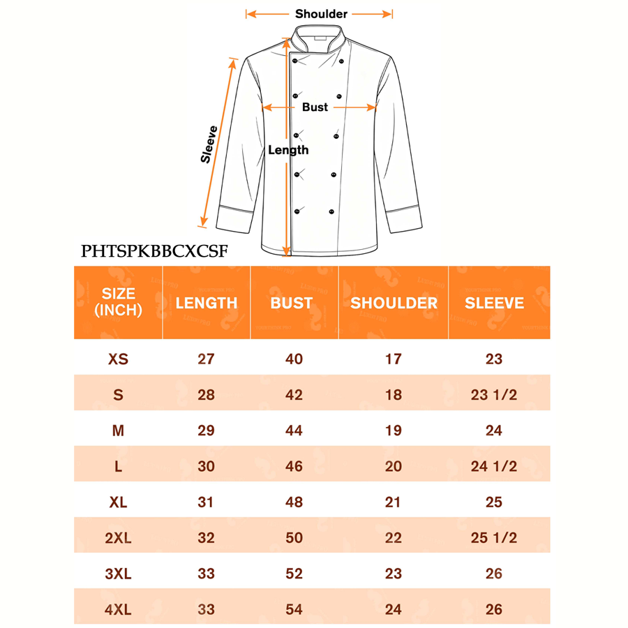 AOP Double-breasted long-sleeved chef's coat