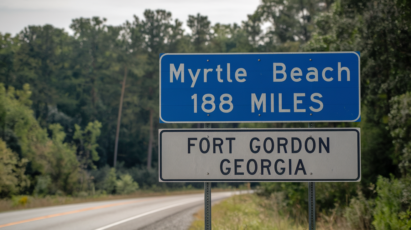 Distance from Myrtle Beach to Fort Gordon, Georgia