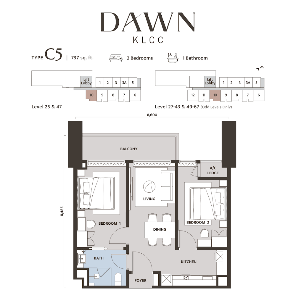 DAWN KL City Centre 户型图