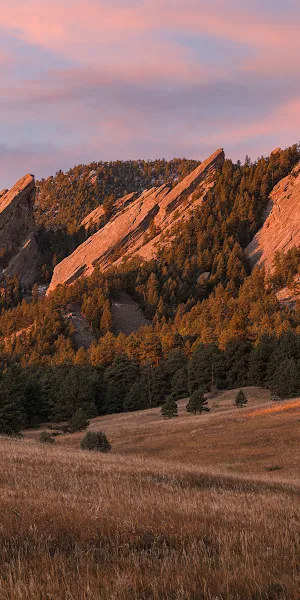 Landscape, Sunrise, Colorado, Flatirons, Nature 4K Wallpaper Background