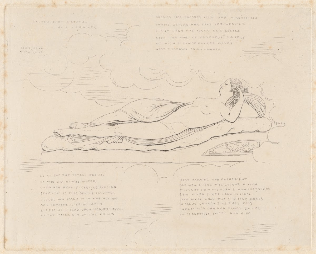 Sketch from a Statue of a Dreamer between 1838 and 1850
