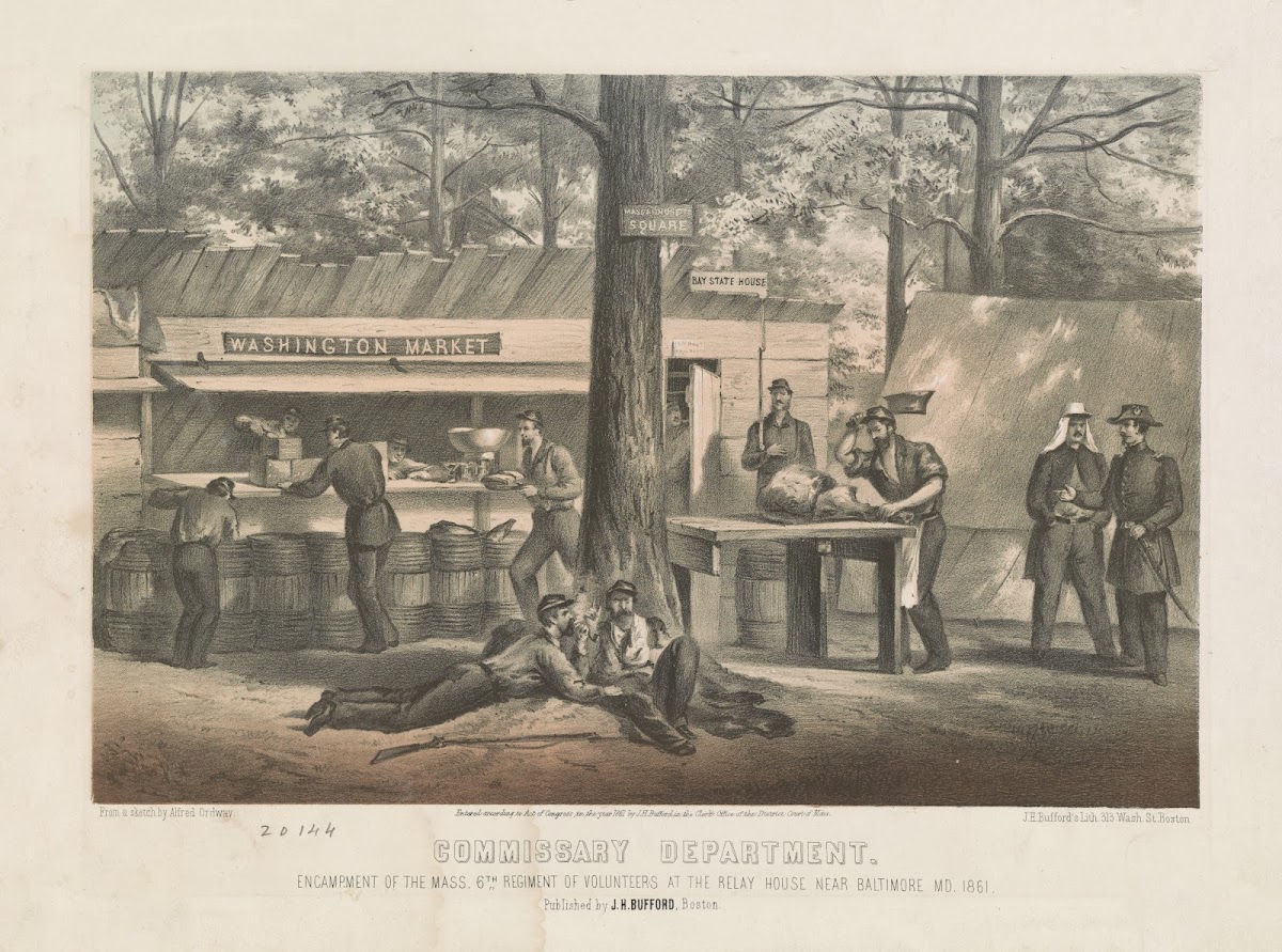 Commissary Department Encampment Of The Mass 6th Regiment Of Volunteers At The R