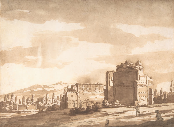 Italian Landscape perhaps the Monte Mario Rome 1659
