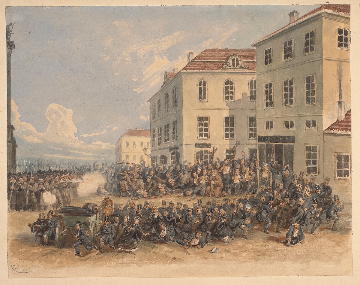Walki uliczne na Placu Zamkowym w Warszawie 8 kwietnia 1861 roku 1861