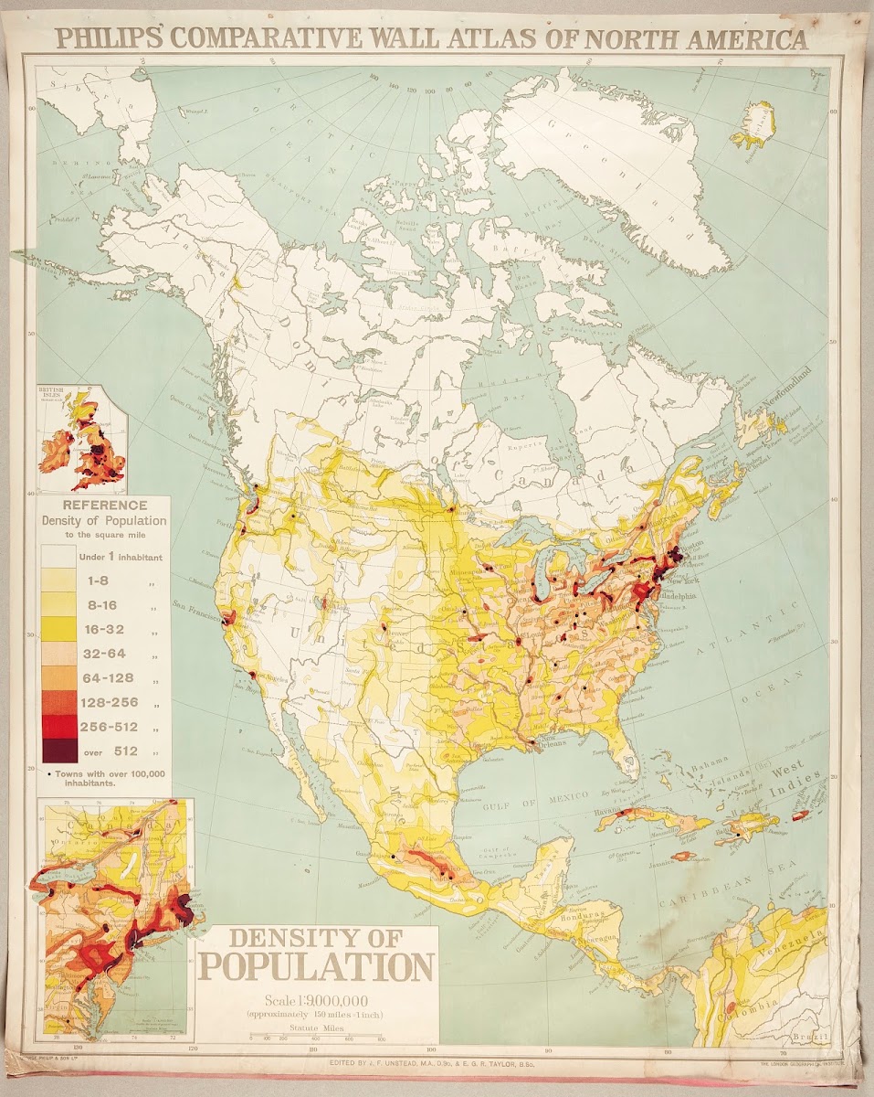 North America  Density of Population 1914