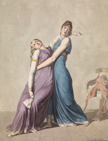 A Woman is Supporting Another Woman Who has fainted upon Reading a Letter 1807