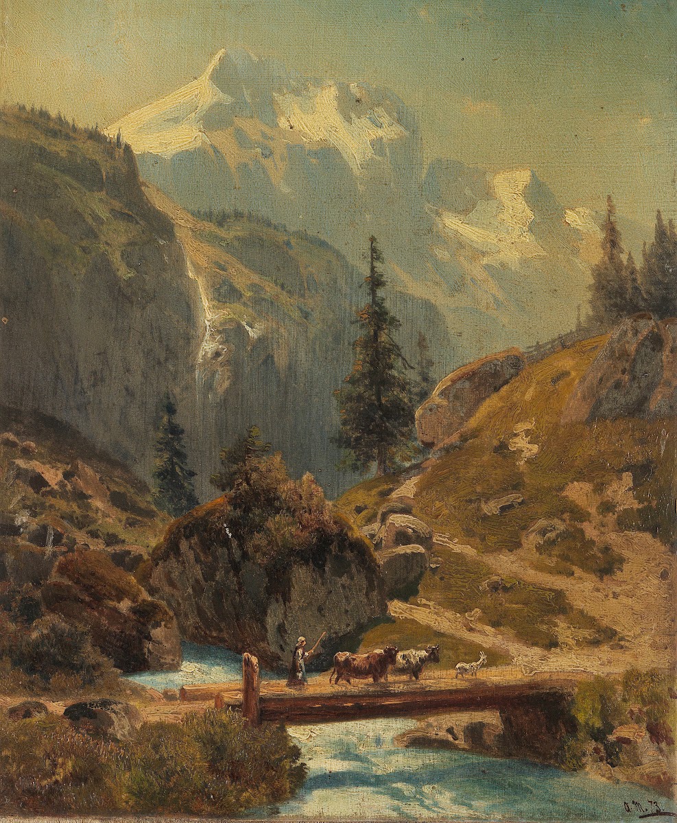 Gebirgsbach im Hochgebirge 1873