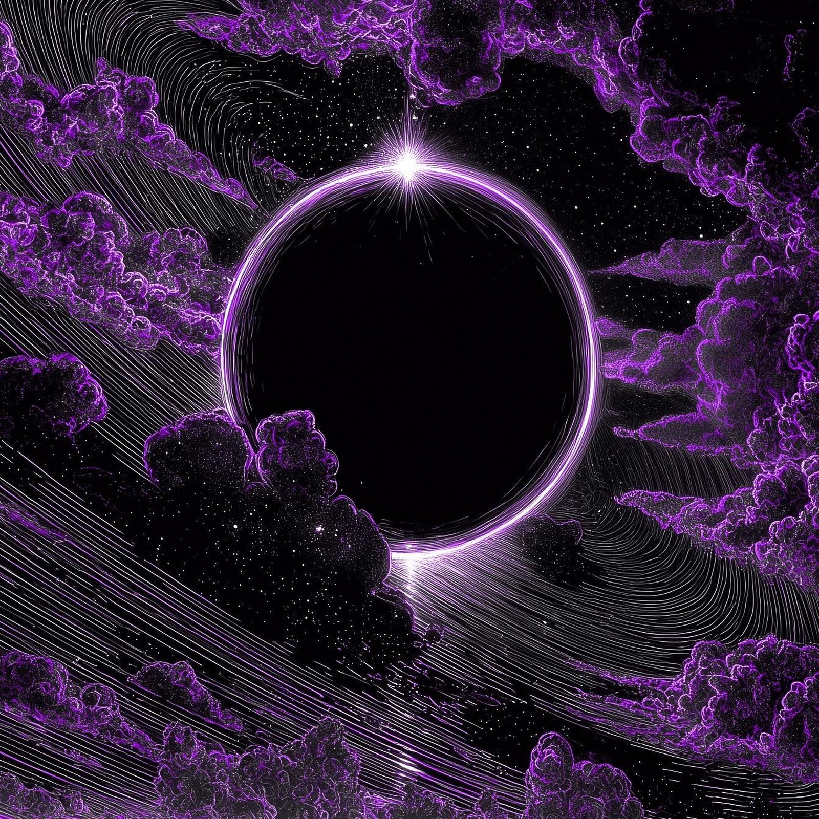 Download Glowing Purple Eclipse Landscape Full HD iPhone