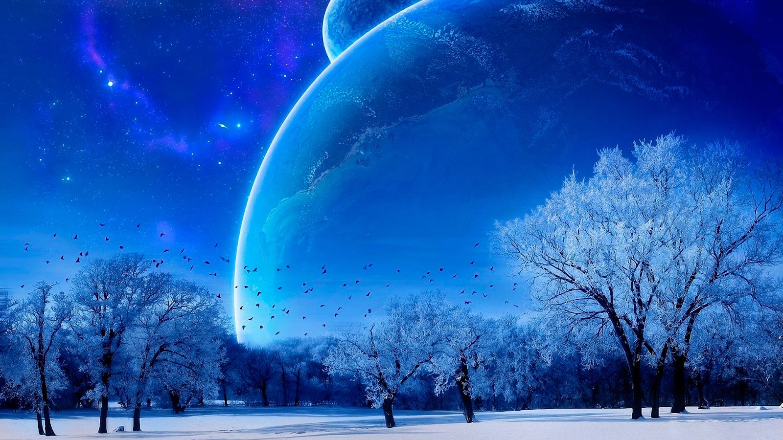 Winter Space Wallpaper