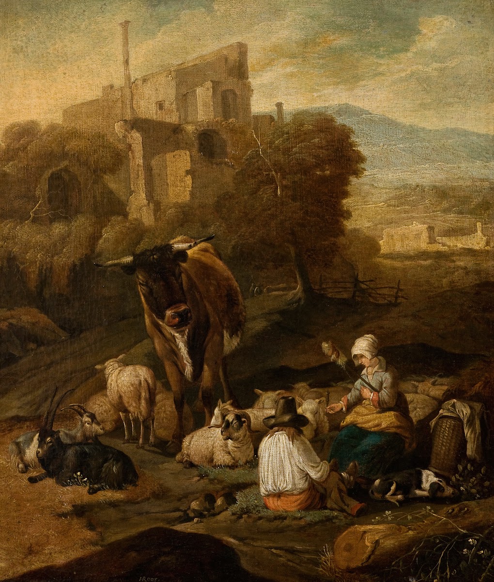 Pastoral Scene Against Ruins 17th century