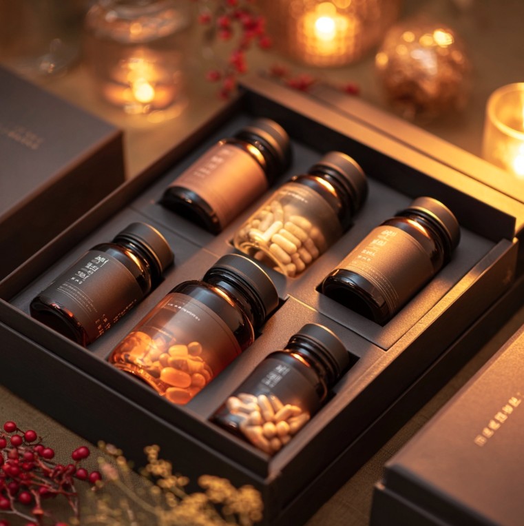 한국 명절 건강식품 선물 분위기 이미지